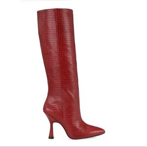 Stuart weitzman Parton crocodile embossed boots